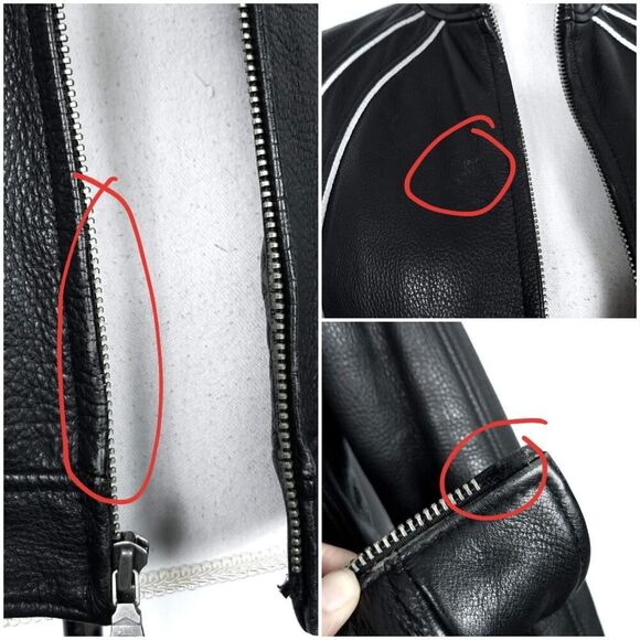 Street Legal Performance 100% Leather Riding Motorcycle Biker Jacket Size Small - Picture 6 of 8